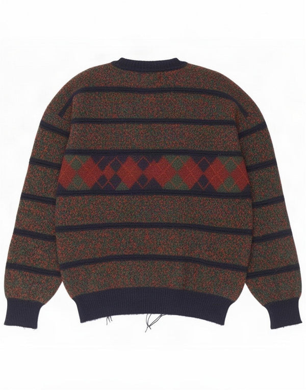 Liabel Pull col rond pour homme Large Argyle/Diamant multicolore