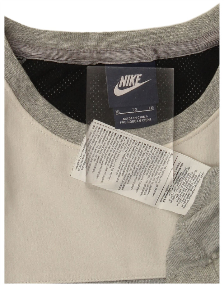 NIKE Sweat-shirt pour homme XL Gris Colorblock Coton