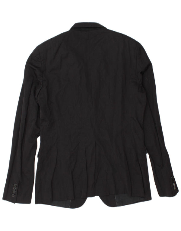 All Saints Veste blazer à 2 boutons pour homme UK 40 Large laine noire