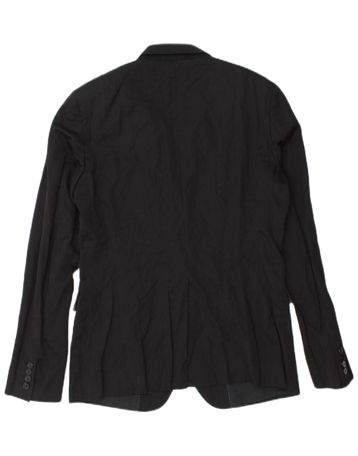All Saints Veste blazer à 2 boutons pour homme UK 40 Large laine noire