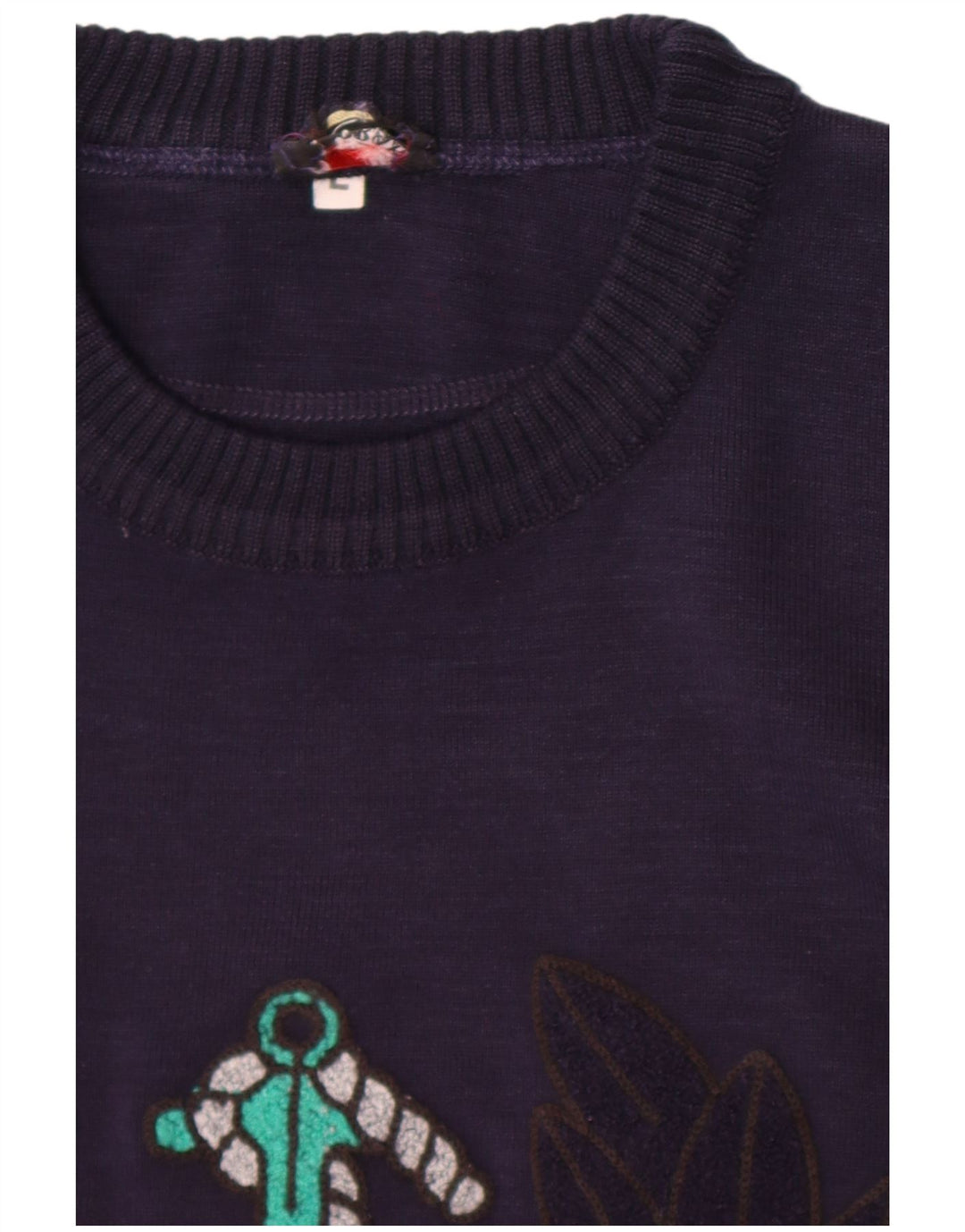 Blue Drake Pull graphique à col rond pour homme Taille L Bleu marine