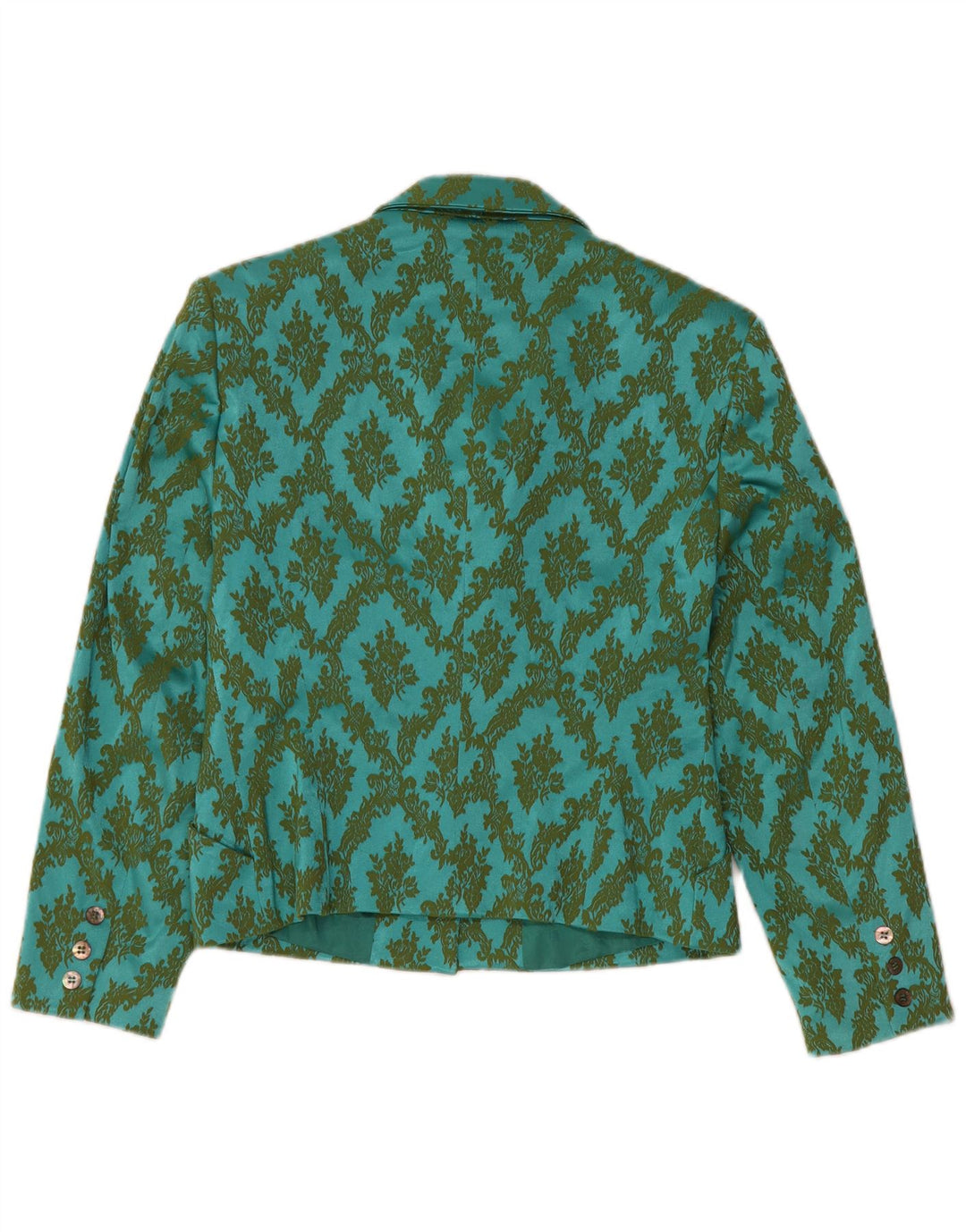 Oilily Veste blazer courte à 2 boutons pour femme EU 38 Medium Turquoise Paisley