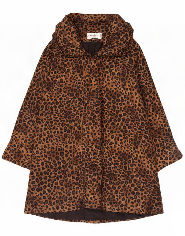 Lorena Conti Pardessus pour femme UK 22 3XL Marron imprimé animal
