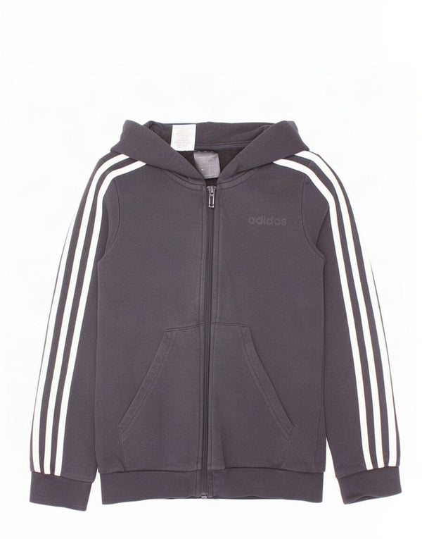 Adidas Pull à capuche zippé garçon 9-10 ans Noir Coton