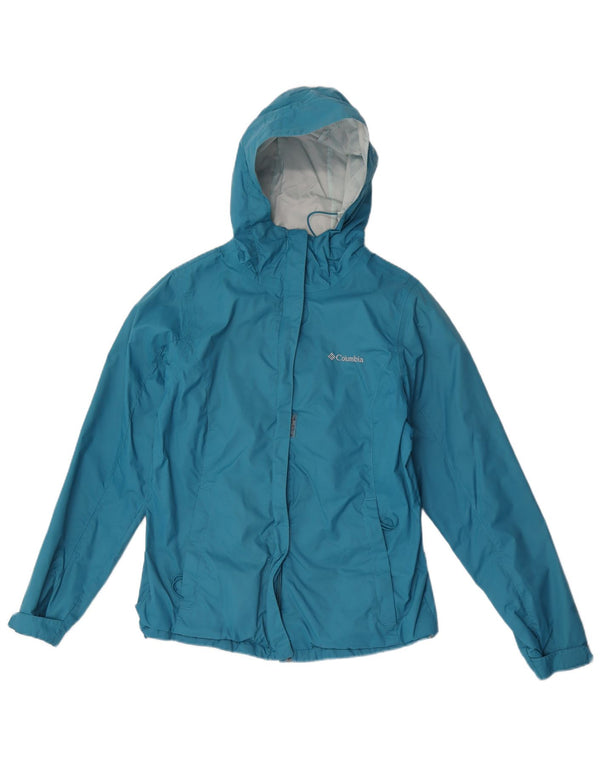 Columbia Veste de pluie surdimensionnée à capuche pour femme UK 10 Small Bleu Nylon