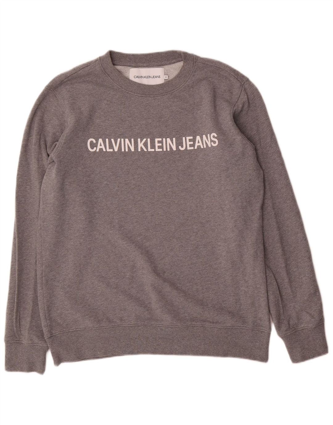 Calvin Klein Jeans Sweat-Shirt Graphique Homme Gris Moyen Moucheté