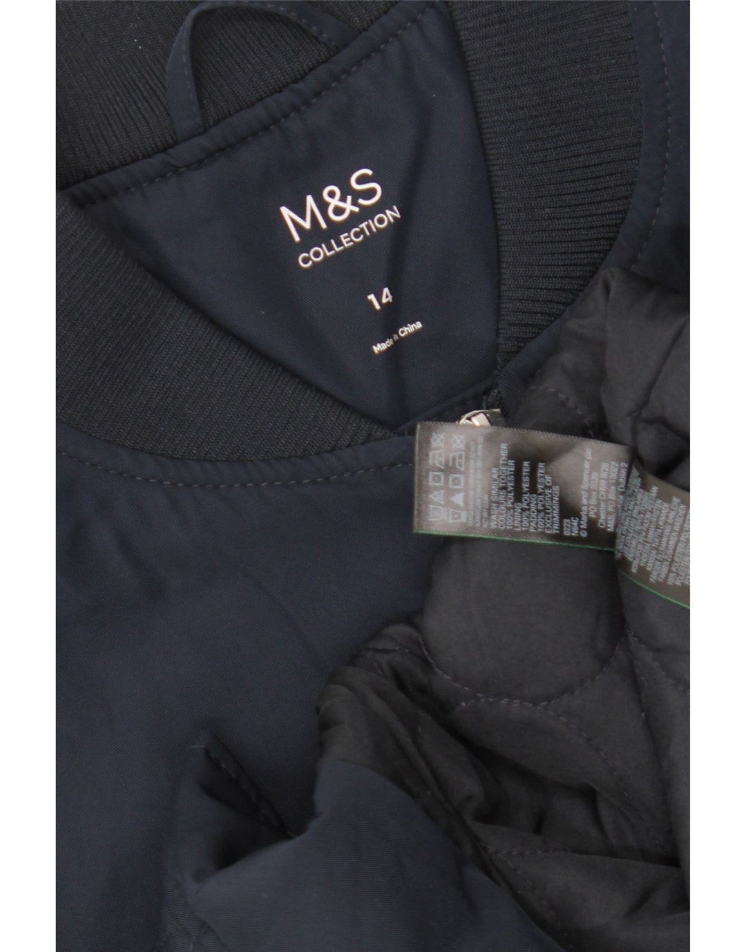 Marks & Spencer Veste bomber surdimensionnée pour femme UK 14 Large Bleu marine
