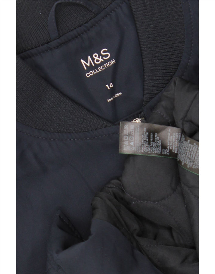 Marks & Spencer Veste bomber surdimensionnée pour femme UK 14 Large Bleu marine