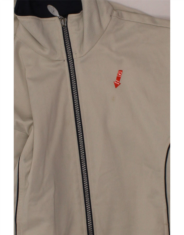ASICS Boys Tracksuit Top Jacket 9-10 Years Off White Polyester Vintage Asics and Second-Hand Asics from Messina Hembry 