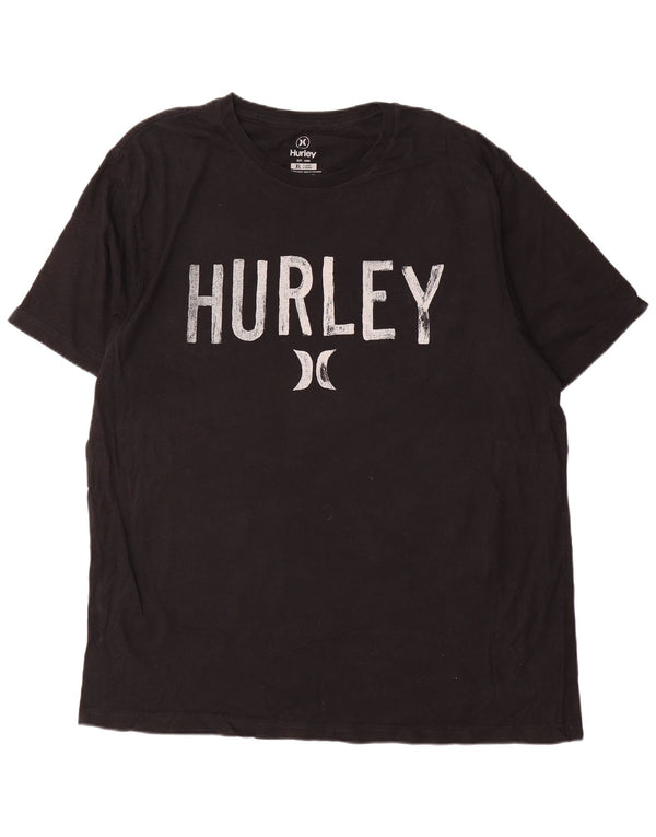 Hurley T-Shirt Graphique Homme Top XL Noir Coton
