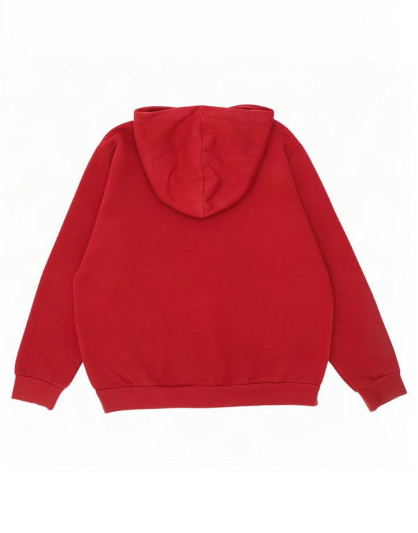 Puma Pull à capuche surdimensionné graphique pour femme UK 10 Petit coton bordeaux