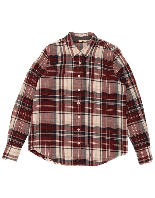 Chemise en flanelle pour femme Mustang EU 34 XS en coton à carreaux bordeaux