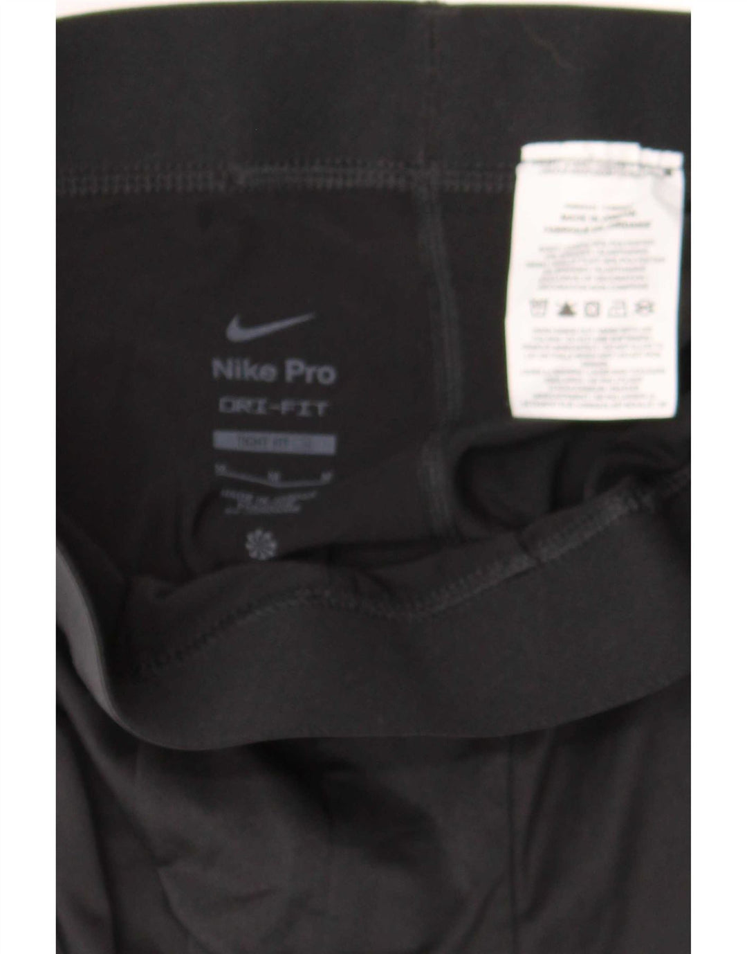 Legging court Nike pour femme, coupe serrée, UK 12, noir moyen, polyester