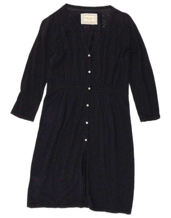 Laura Ashley Womens Weekend 3/4 Sleeve Jumper Dress UK 10 Small Navy Blue