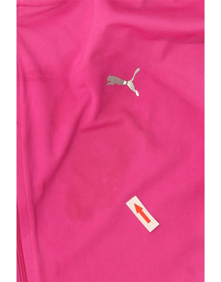 Puma Pull à capuche zippé pour femme UK 16 Large Rose Polyester