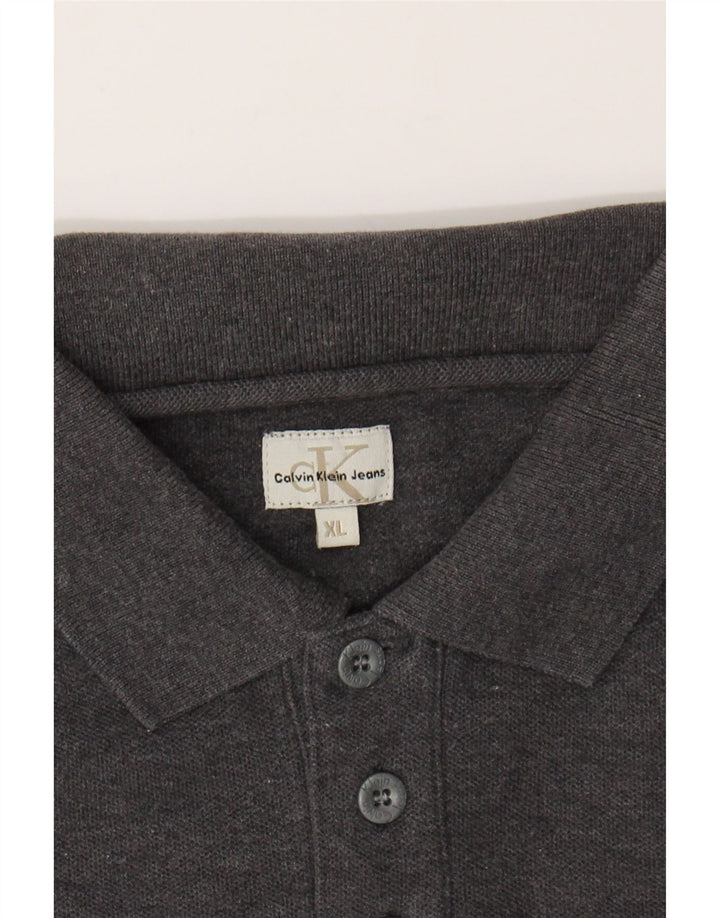 CALVIN KLEIN Mens Polo Shirt XL Grey Vintage Calvin Klein and Second-Hand Calvin Klein from Messina Hembry 