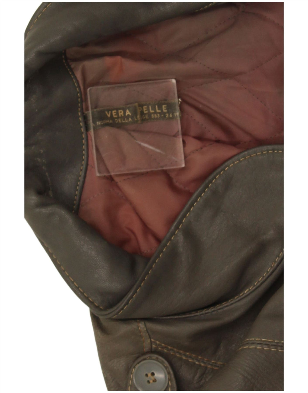 veste en cuir militaire vintage pour homme UK 38 Cuir kaki moyen