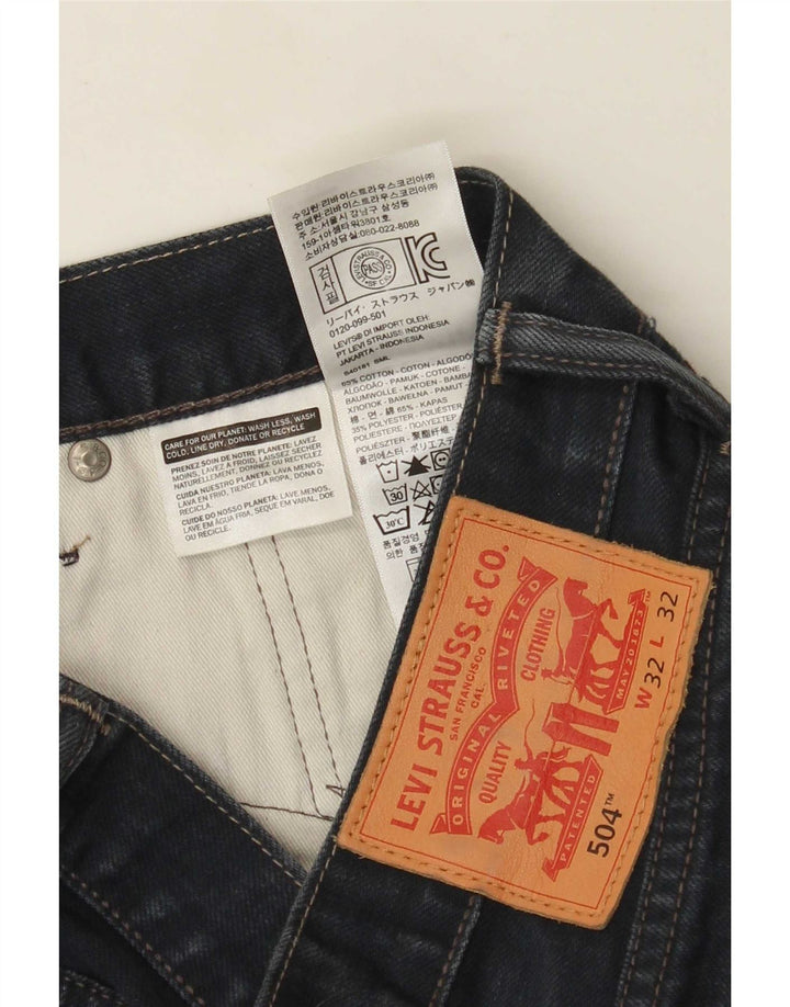 Levi's Jean Droit 504 Homme Bleu Marine W32 L32 Coton