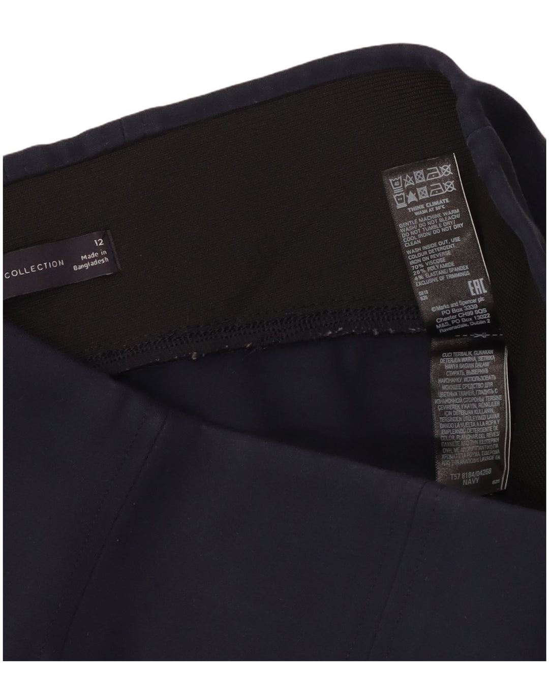 Marks & Spencer Leggings Femme UK 44 Medium Bleu Marine Viscose