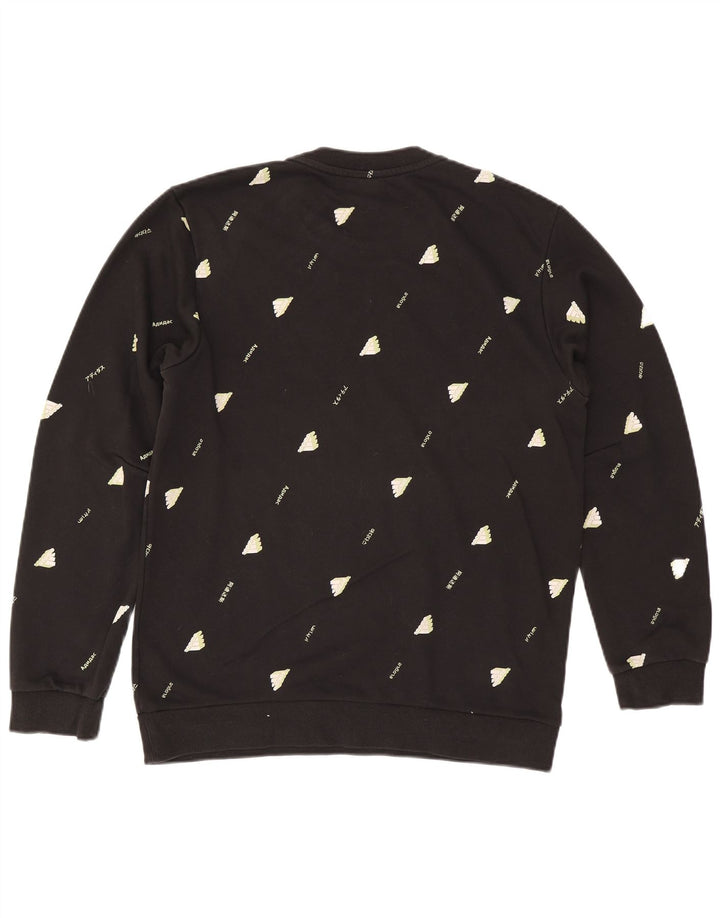 Adidas Sweat-shirt graphique pour homme en coton noir Taille L