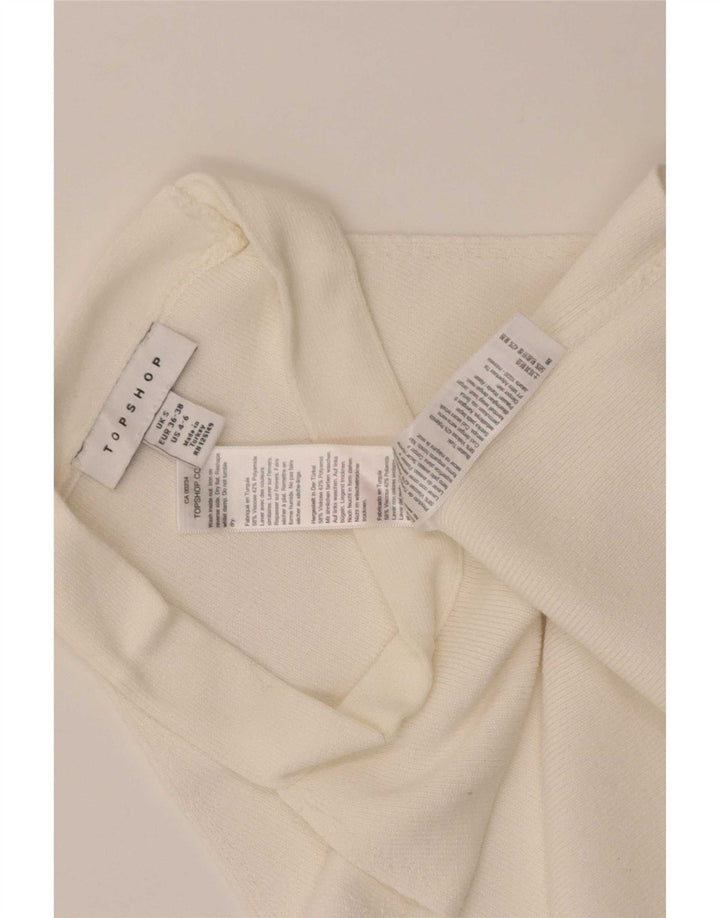 Topshop Haut court dos nu pour femme UK 8 Petit Viscose Blanc
