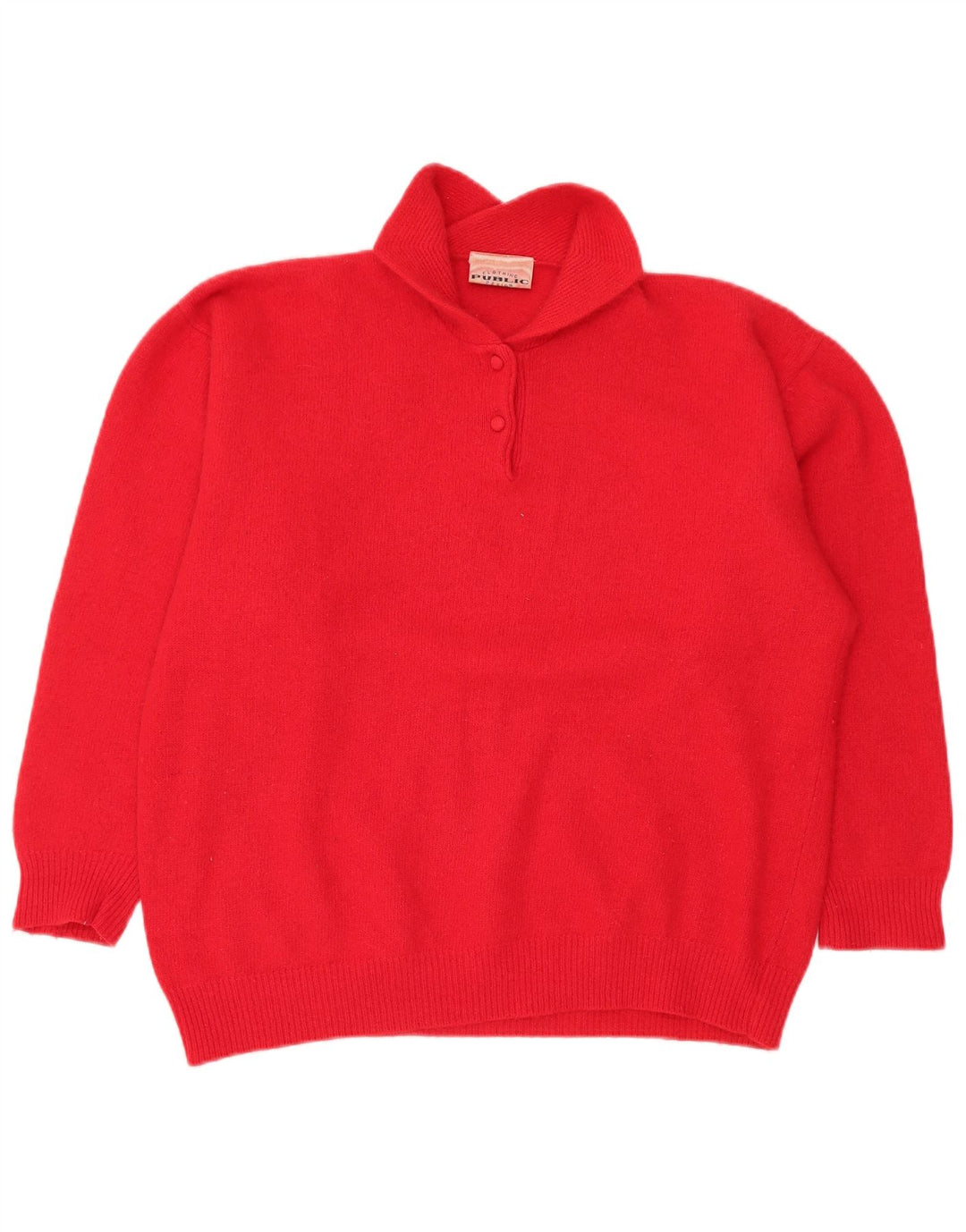 Public Pull col polo pour femme EU 44 XL Laine rouge