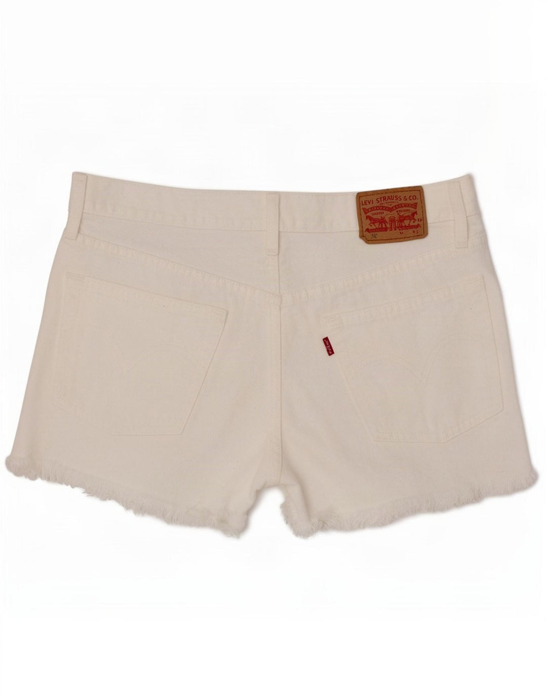 Levi's Short en Jean 501 Femme W28 Coton Blanc Moyen