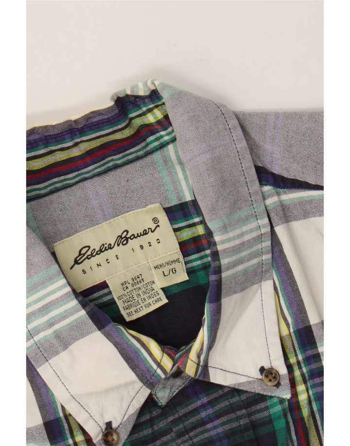Eddie Bauer Chemise à manches courtes pour homme en coton à carreaux multicolores