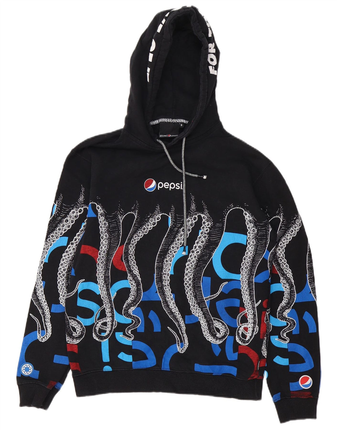 Octopus Pull à capuche graphique pour homme Petit coton noir