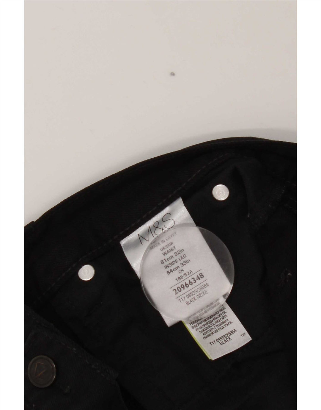 Marks & Spencer Jean Slim Autograph Homme W32 L33 Coton Noir