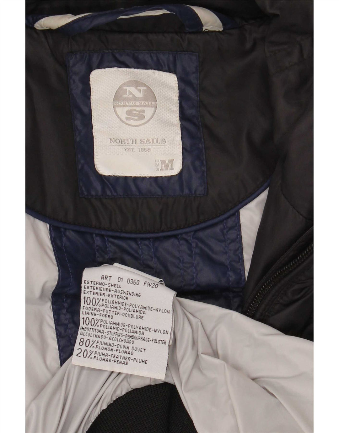 North Sails Manteau rembourré pour femme UK 44 Medium Noir Polyamide
