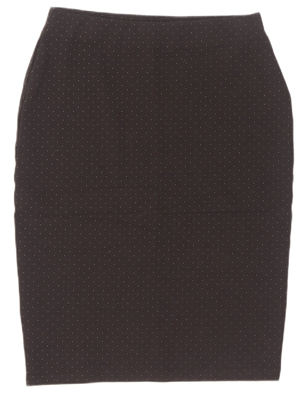 Marks & Spencer Jupe crayon pour femme UK 12 Medium W30 Viscose à pois noirs