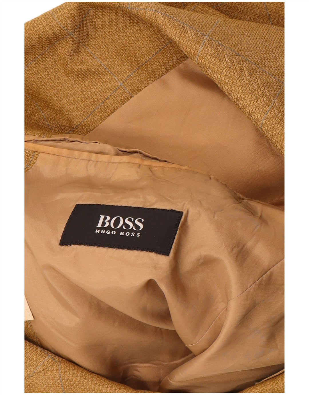 HUGO BOSS Veste Blazer 3 Boutons Homme IT 52 XL Jaune à Carreaux Laine Vierge