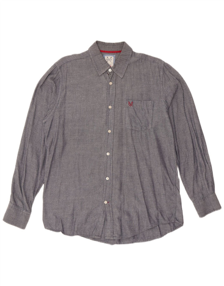 CREW CLOTHING Chemise Coupe Classique Homme Bleu Marine Moyen Coton