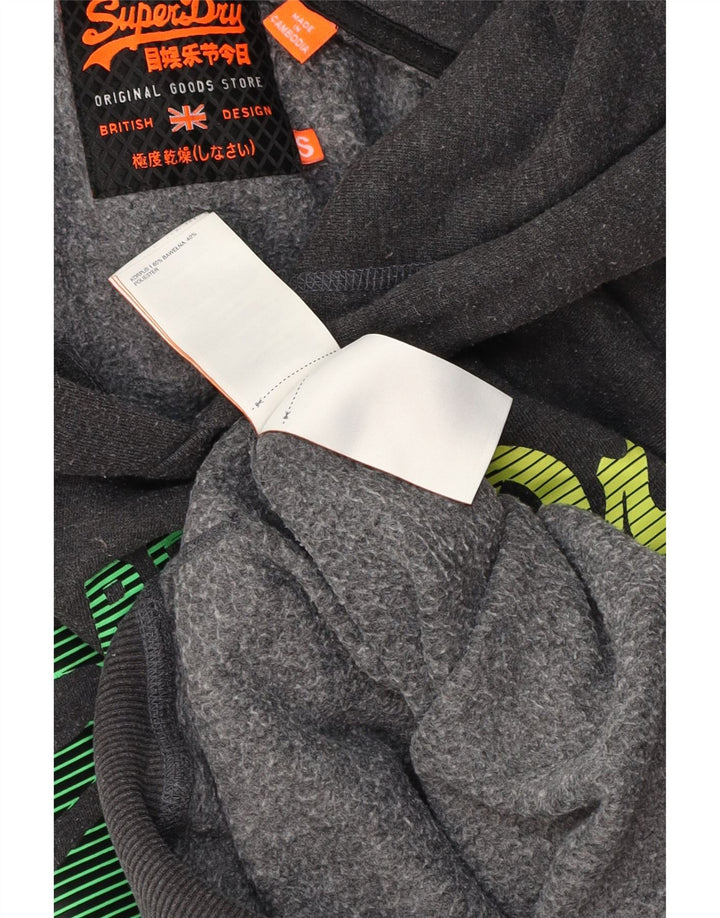 Superdry Pull à capuche graphique pour homme en coton gris petit