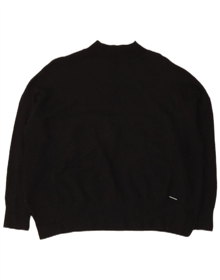 Superdry Pull surdimensionné à col roulé pour femme UK 10 Petit Noir