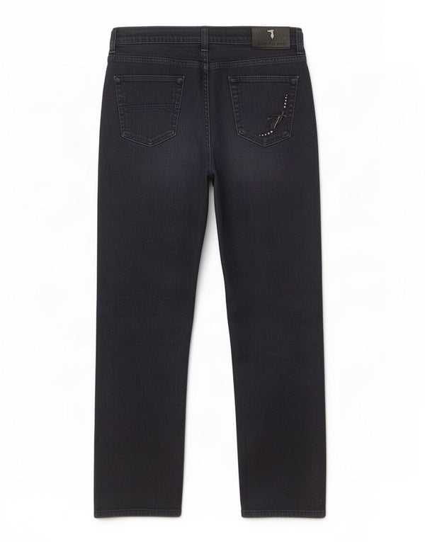 Trussardi Femme Jean Droit W28 L30 Bleu Marine Coton