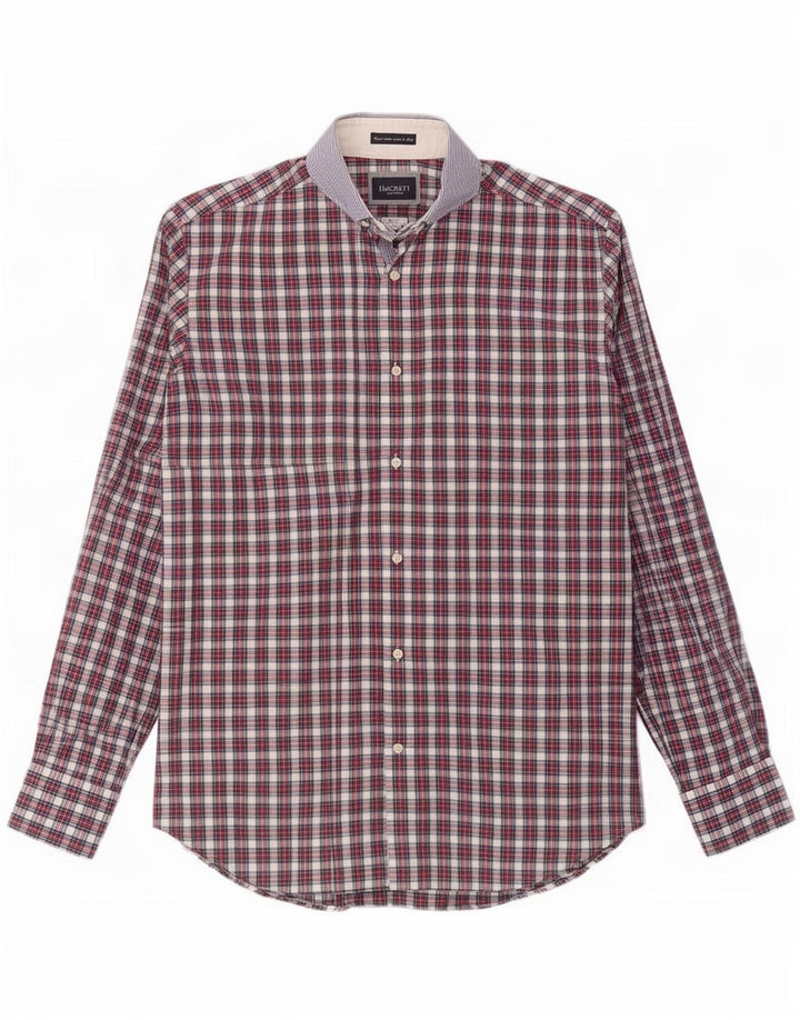 Hackett Chemise slim pour homme en coton à petits carreaux rouges