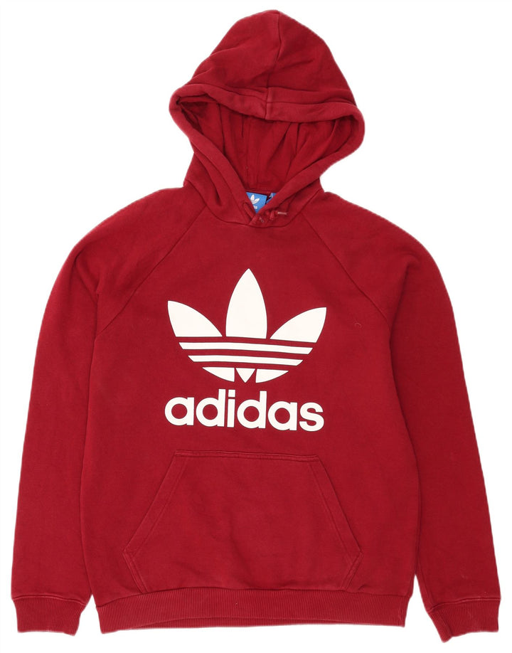 Adidas Pull à capuche graphique pour homme en coton rouge moyen