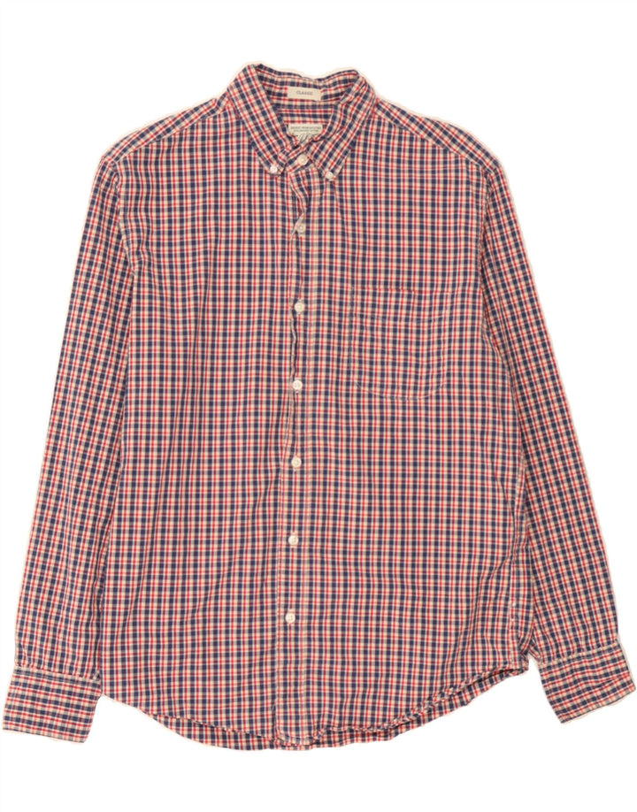 J. CREW Mens Classic Fit Shirt Medium Navy Blue Check Cotton Vintage J. Crew and Second-Hand J. Crew from Messina Hembry 