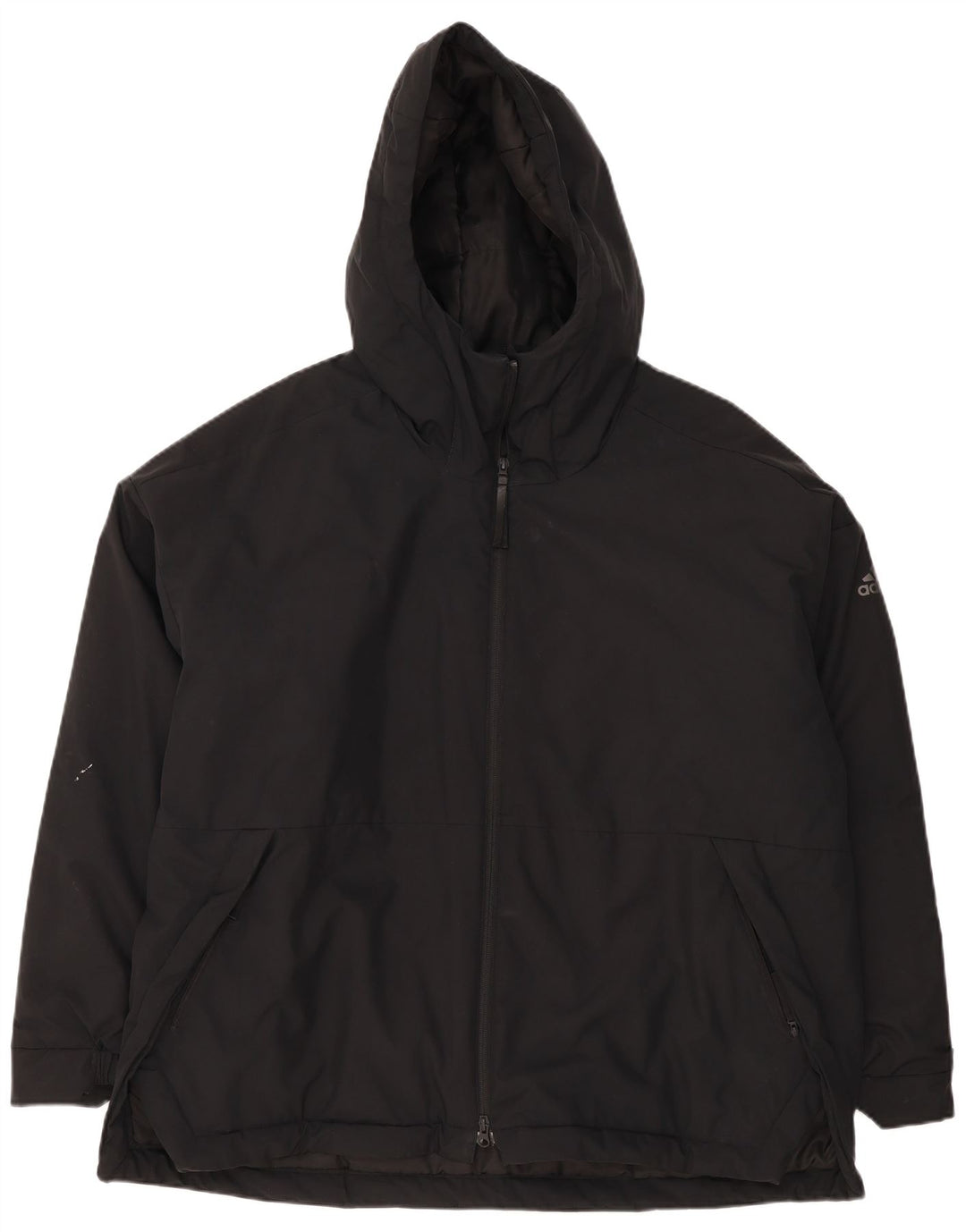 Adidas Veste rembourrée à capuche pour homme UK 42 XL Noir Polyester