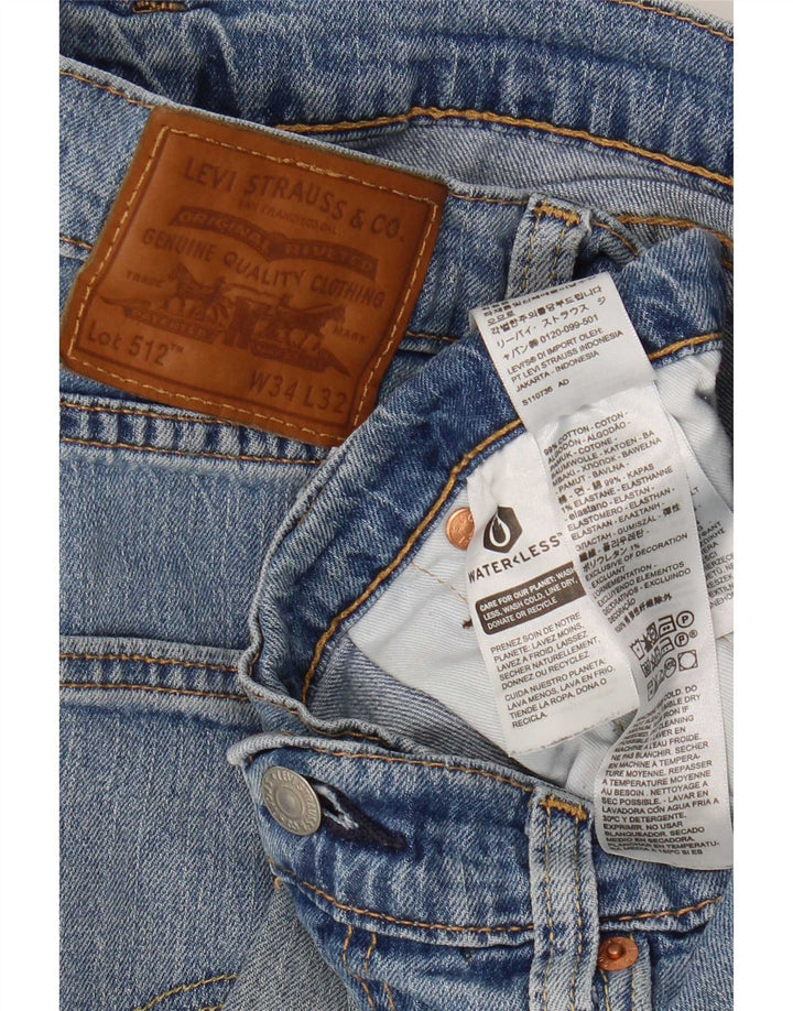 Levi's Mens 512 Slim Jeans W34 L32 Blue Cotton