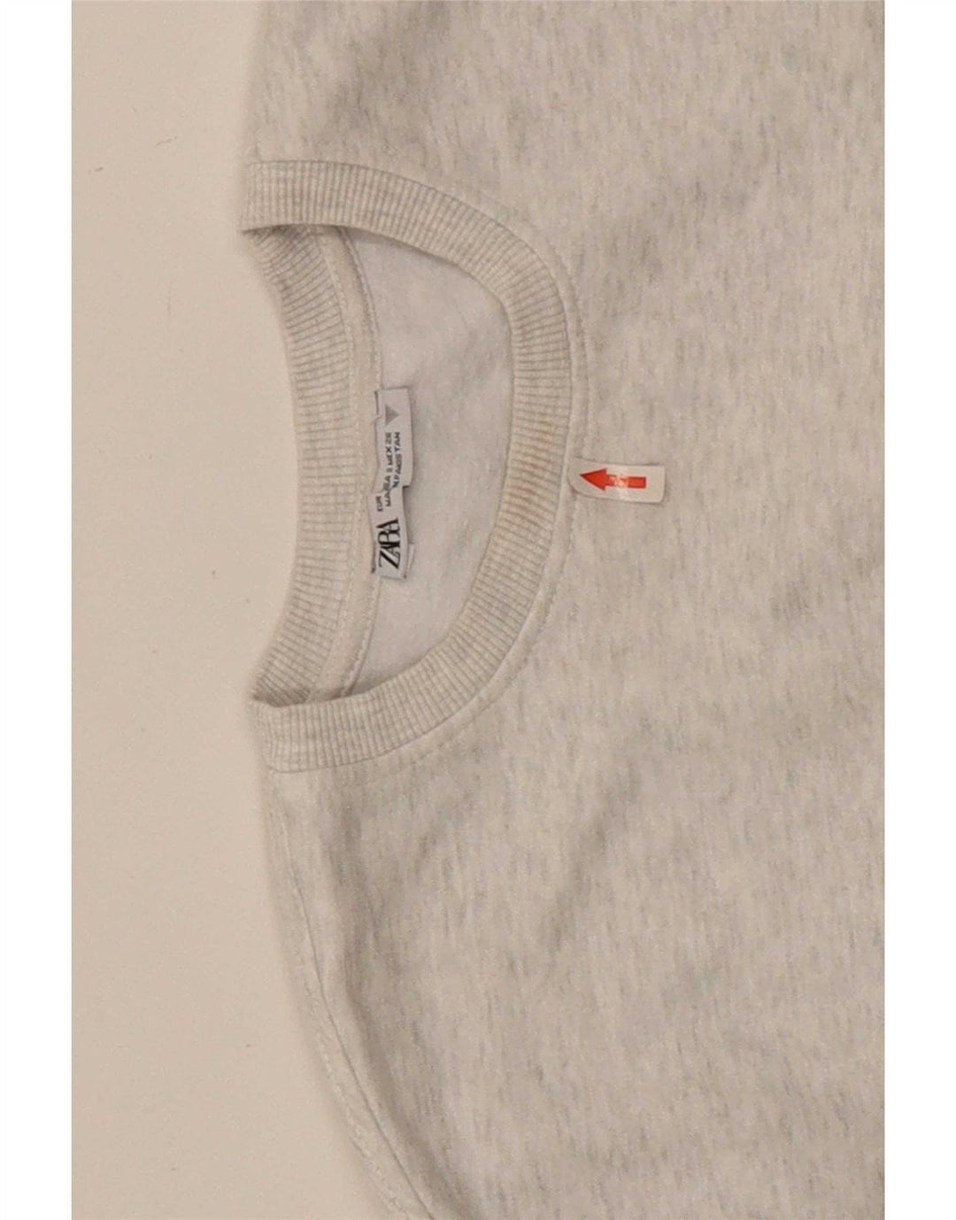 Zara Femme Sweat-shirt court surdimensionné UK 10 Petit Gris Moucheté