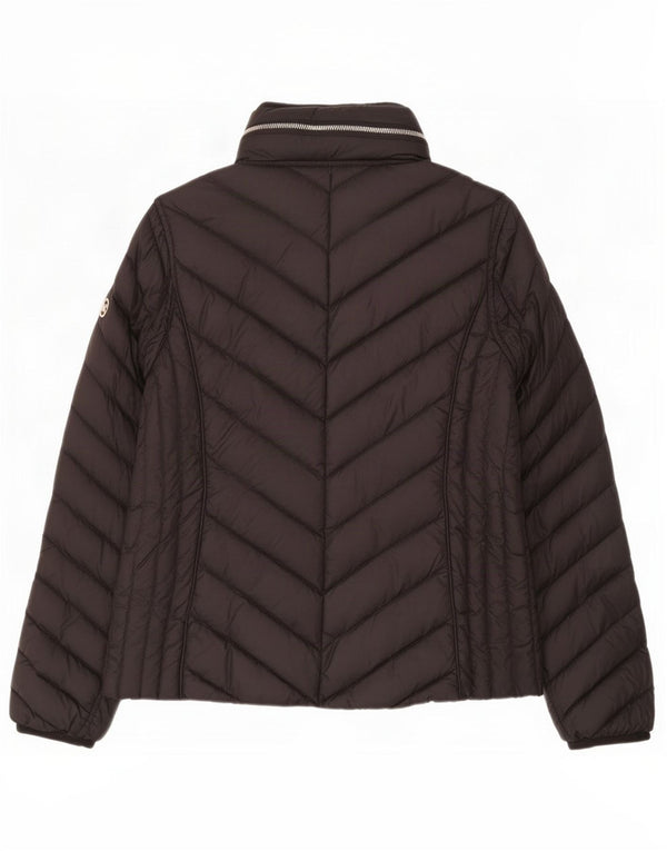 Michael Kors Veste matelassée à capuche pour femme UK 14 Medium Black Nylon