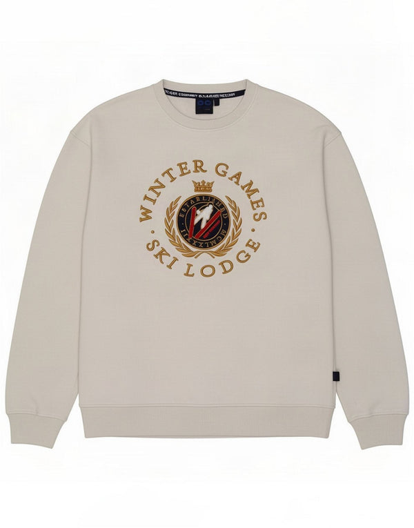 Best Company Pull graphique pour homme en coton blanc Large