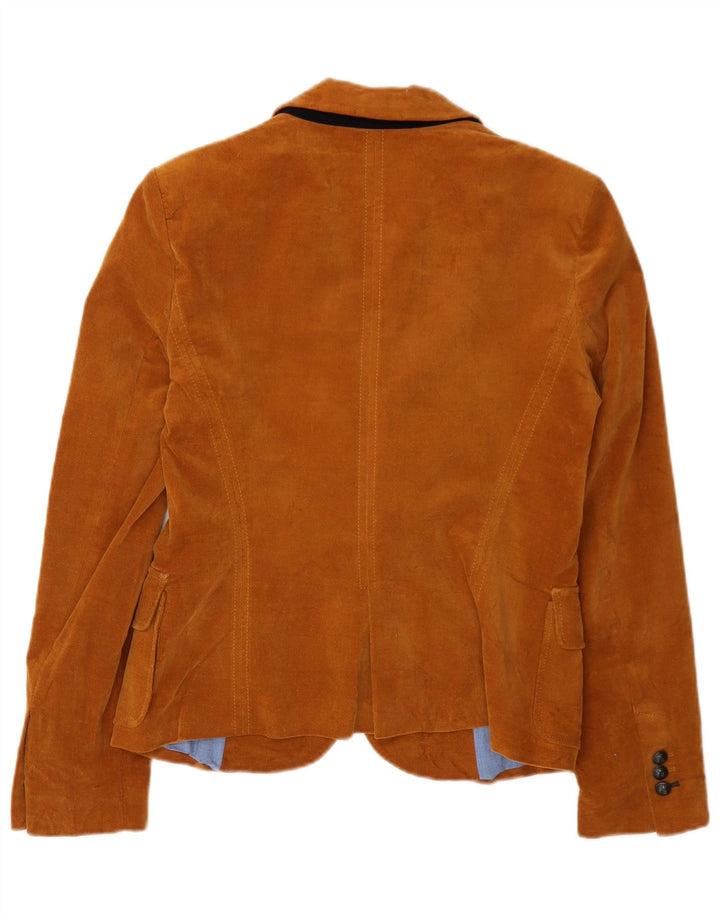 Zara Veste Blazer 2 Boutons Femme UK 12 Coton Marron Moyen