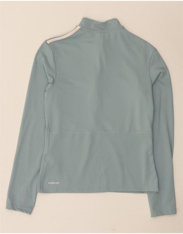 Adidas Aeroready Haut de survêtement à col zippé pour femme UK 16/18 Grand Bleu