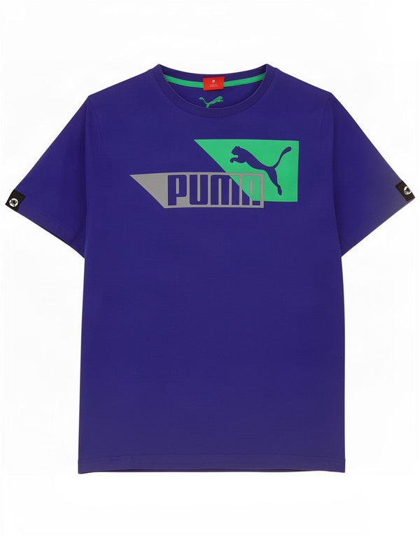 Puma T-Shirt Graphique Homme Bleu Marine Moyen Coton