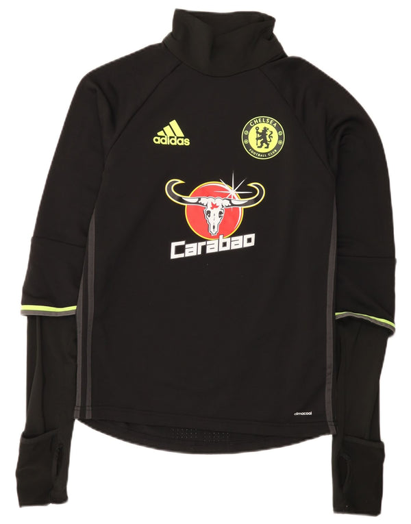 Adidas Mens Chelsea FC Graphic Top Manches Longues XS Noir Polyester