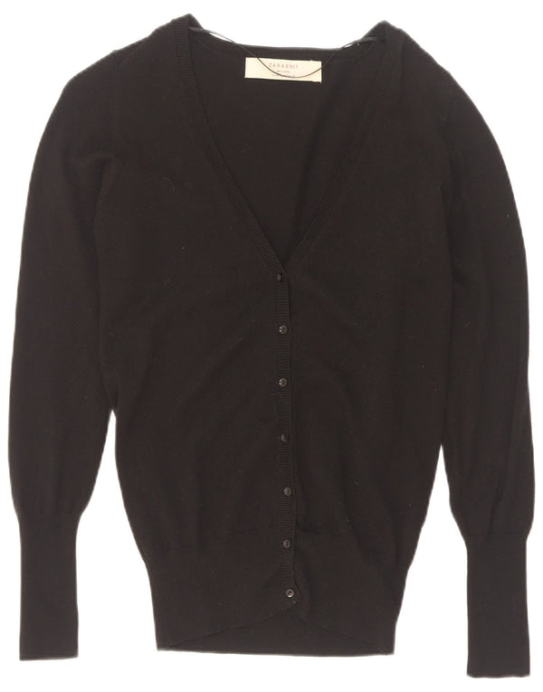 Zara Cardigan Femme Pull UK 12 Medium Noir